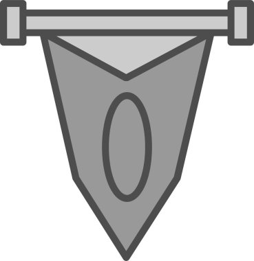 Pennant yassı ikonu. Mobil konsept ve web tasarımı için spor işareti. 