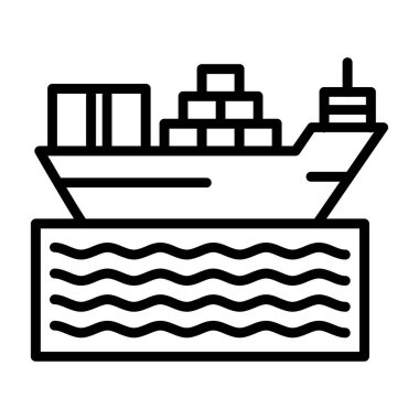 Gemi. Web simgesi basit illüstrasyon