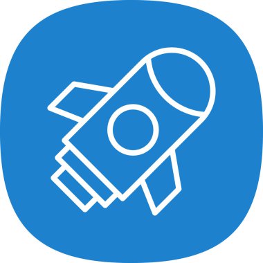 Roket. Web simgesi basit illüstrasyon