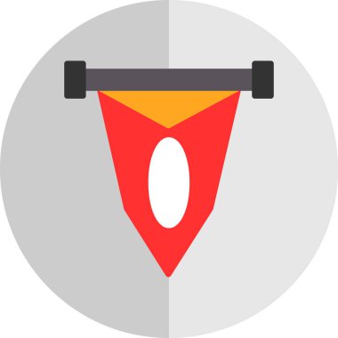 Pennant yassı ikonu. Mobil konsept ve web tasarımı için spor işareti. 