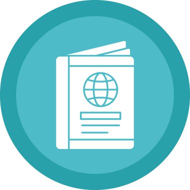 Pasaport web simgesi vektör illüstrasyonu