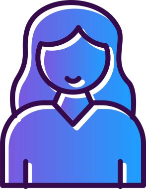 Genç kadın simgesi, vektör illüstrasyonu