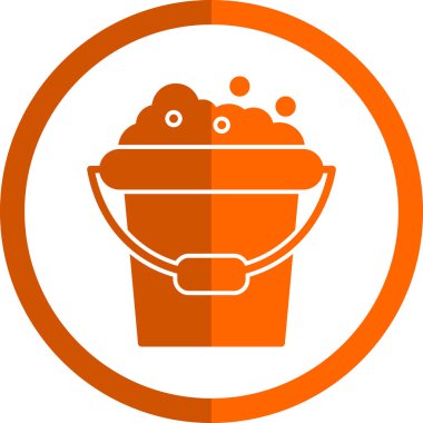 Köpük ağ simgesi olan kova, basit vektör illüstrasyonu