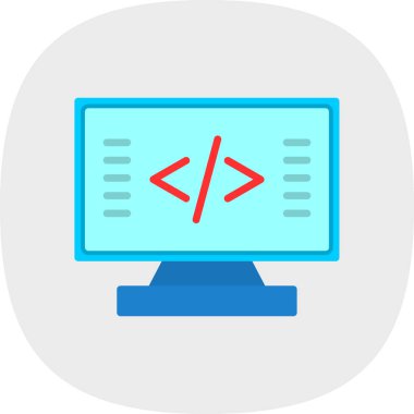 Kodlama simgesinin vektör illüstrasyonu 