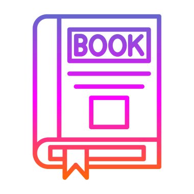 Kitap satırı simgesi, vektör çizim 