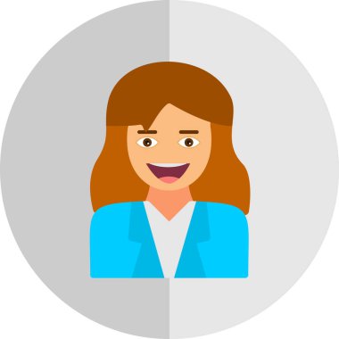 İş kadını avatar simgesi, vektör illüstrasyonu 