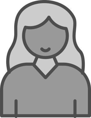 Genç kadın simgesi, vektör illüstrasyonu