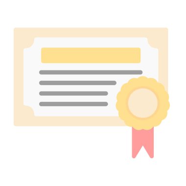 Diploma düz simgesi, vektör, illüstrasyon