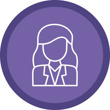 İş kadını avatar simgesi, vektör illüstrasyonu 