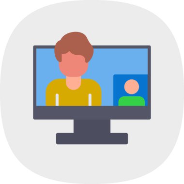 Bilgisayar. Web simgesi basit illüstrasyon tasarımı