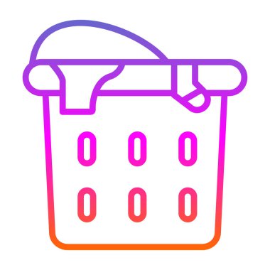 Basit düz çamaşır sepeti çizimi 