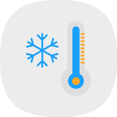 Kışın soğuk hava sıcaklığı simgesi - hava durumu kategorisi