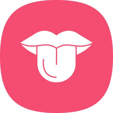 dil dışarı yüz simgesi, vektör illüstrasyonu 