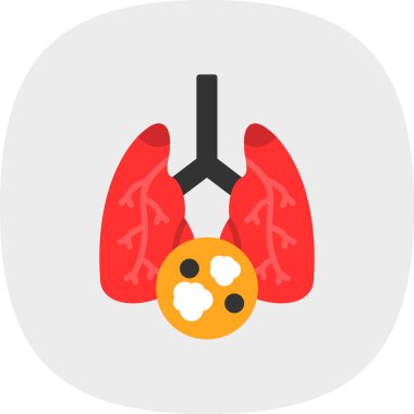 akciğer vektörü düz simge tasarımı