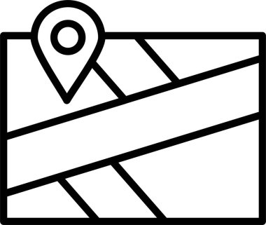 harita simgesi vektör illüstrasyonu