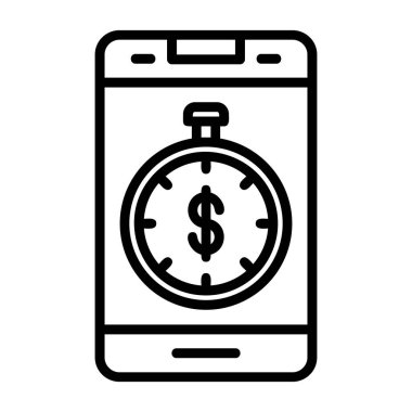 Bozuk paralı akıllı telefon ve dolar sembolü vektör illüstrasyon tasarımı