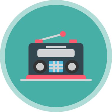 Retro radyo ikonu. Basit vektör illüstrasyonu