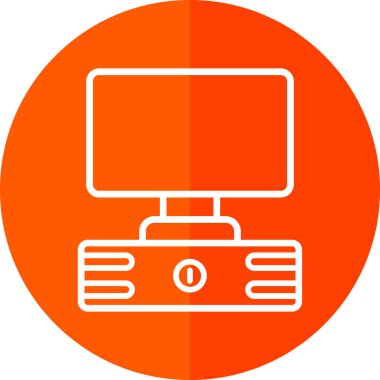 pc bilgisayar simgesinin vektör illüstrasyonu 