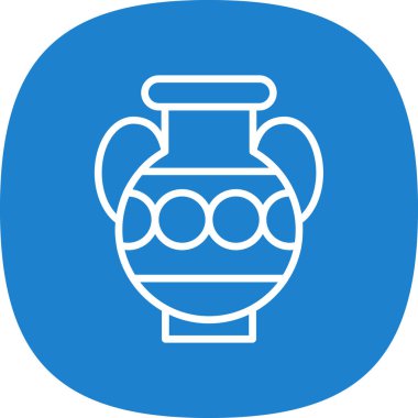 Antik Yunan vazosu ikonu, karikatür tarzı. Amforo vektör illüstrasyonu             