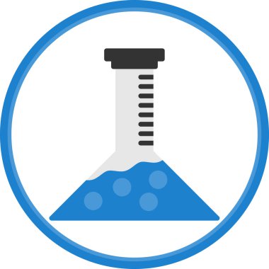 Bilim şişesi. Basit tasarım. Beaker vektör simgesi              
