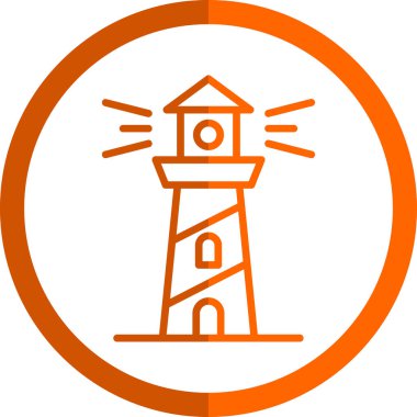 Deniz feneri. Web simgesi basit illüstrasyon