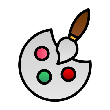 Palet ve boya fırçası. Web simgesi resmedilmesi basit illüstrasyon