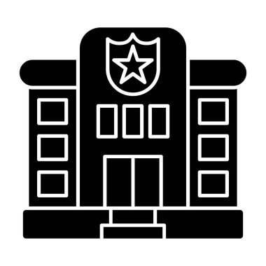 Polis karakolu web simgesi, vektör illüstrasyonu 