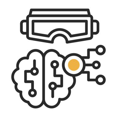 Devre simgesi vektör tasarımlı beyin