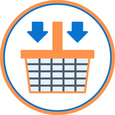 Alışveriş sepeti simgesi, vektör illüstrasyonu