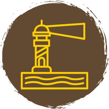 Deniz feneri. Web simgesi basit illüstrasyon