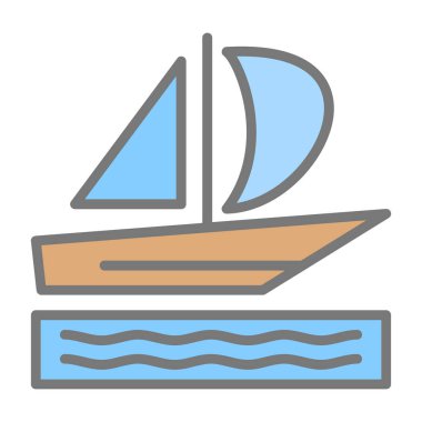 Yelkenli. Web simgesi basit illüstrasyon