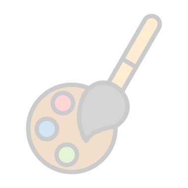 Palet ve boya fırçası. Web simgesi resmedilmesi basit illüstrasyon