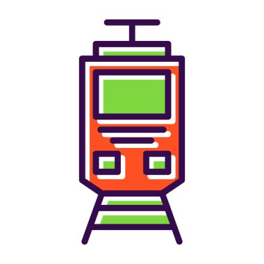 tren simgesi, vektör illüstrasyonu basit tasarım