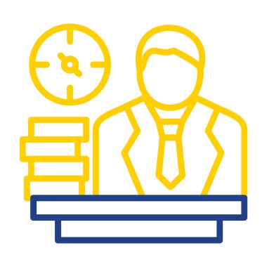 Müdür bey. Web simgesi basit illüstrasyon