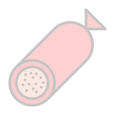 Beyaz arkaplandaki pembe ve beyaz simgenin vektör çizimi