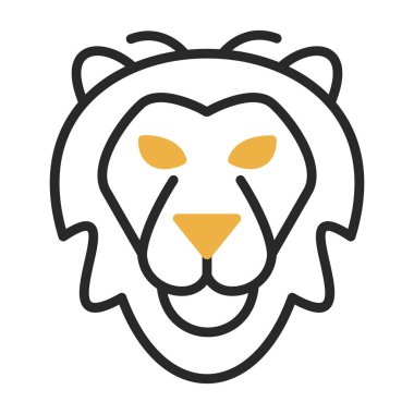 Aslan başı simgesi, vektör illüstrasyonu basit tasarım