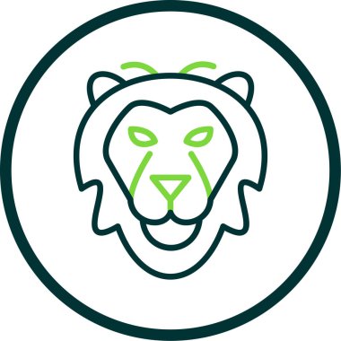 Aslan başı simgesi, vektör illüstrasyonu basit tasarım