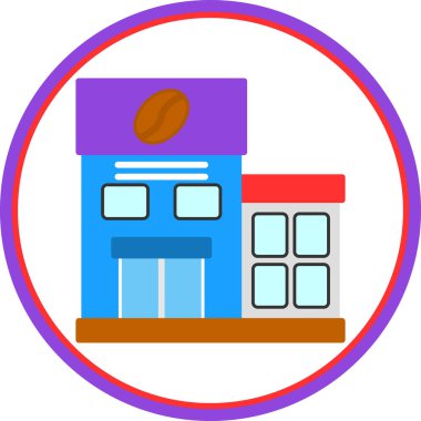 Kafe binası simgesi, vektör illüstrasyon tasarımı