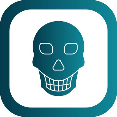 kafatası simgesi mavi vektör çizimi