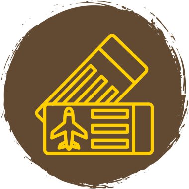 Uçuş Bilet simgesi, vektör illüstrasyonu