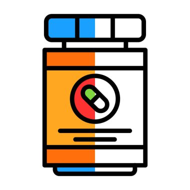 Antibiyotik ilaç şişesi vektör çizimi