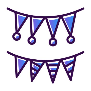 karnaval çelenkleri simgesi, vektör illüstrasyonu