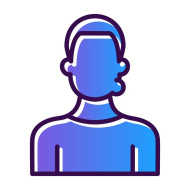 Kıvırcık saç stili ve sakal vektör ikonu tasarımlı erkek avatar profili