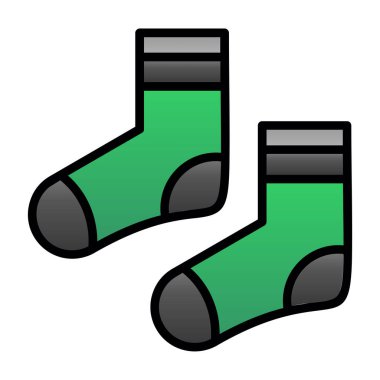 iki çorap düz simgesi, vektör illüstrasyonu