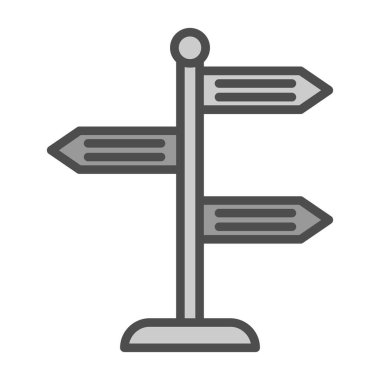 Yön, işaret direği simgesi. Basit vektör illüstrasyonu