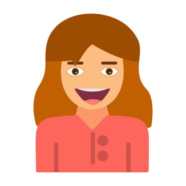 kız simgesi, vektör illüstrasyonu 