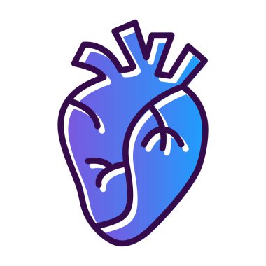 İnsan kalbi simgesi, vektör illüstrasyonu basit tasarım