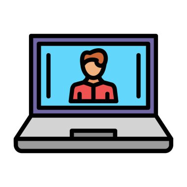 video konferans simge vektör çizim