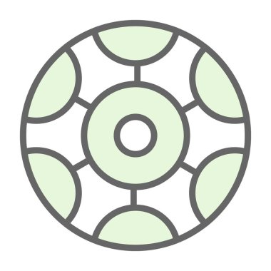 futbol topu düz simgesi, vektör illüstrasyonu