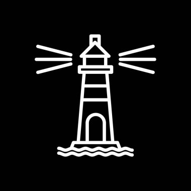 Deniz feneri. Web simgesi basit illüstrasyon